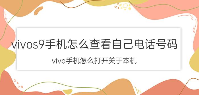 vivos9手机怎么查看自己电话号码 vivo手机怎么打开关于本机？